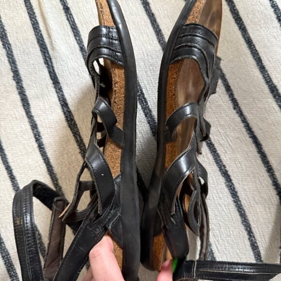 Naot Womens Sara Black Leather Gladiator Sandals Shoes Size 11 - Picture 6 of 6